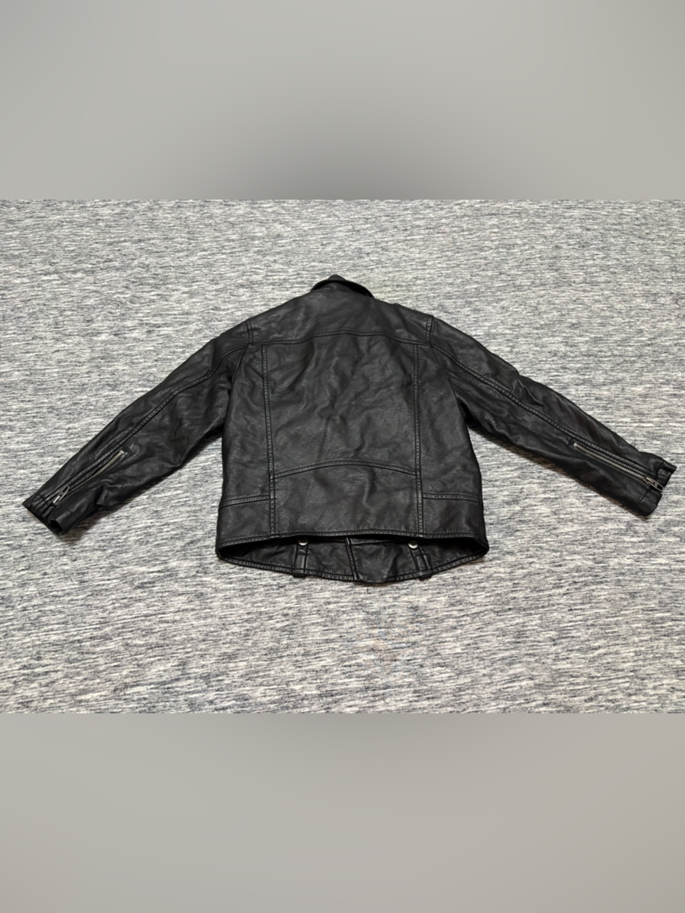 Zara Kids Faux Leather Jacket Motorcycle Jacket Size 6 - Picture 2 of 5